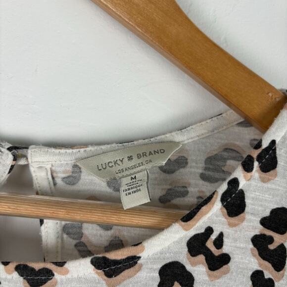 Lucky Brand Long Sleeve Leopard Print Top - Picture 7 of 9